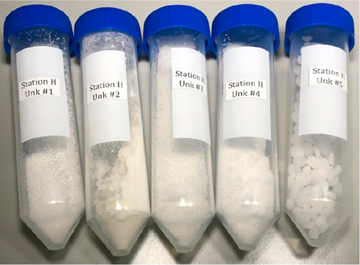 Five published white solids for the dissolution calorimetry lab